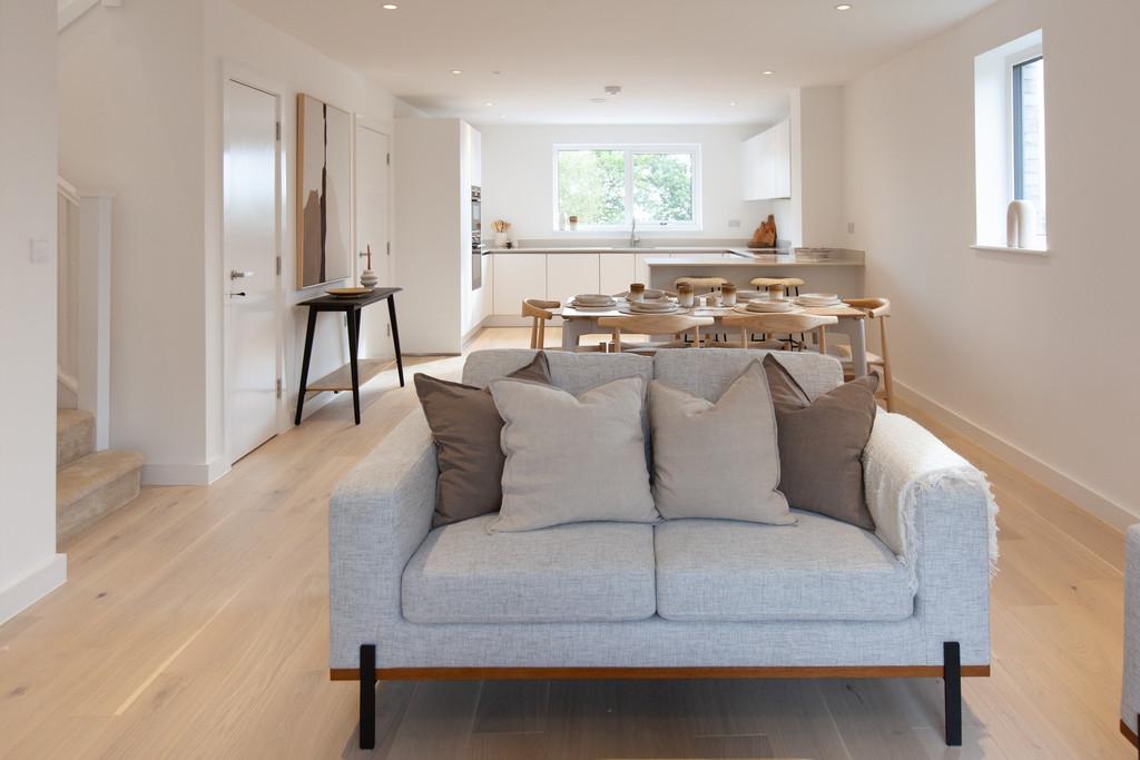 Open plan kitchen and dining area