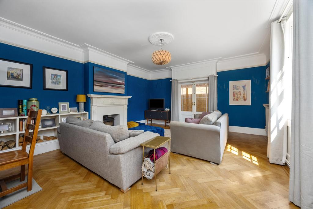 Living room, fireplace