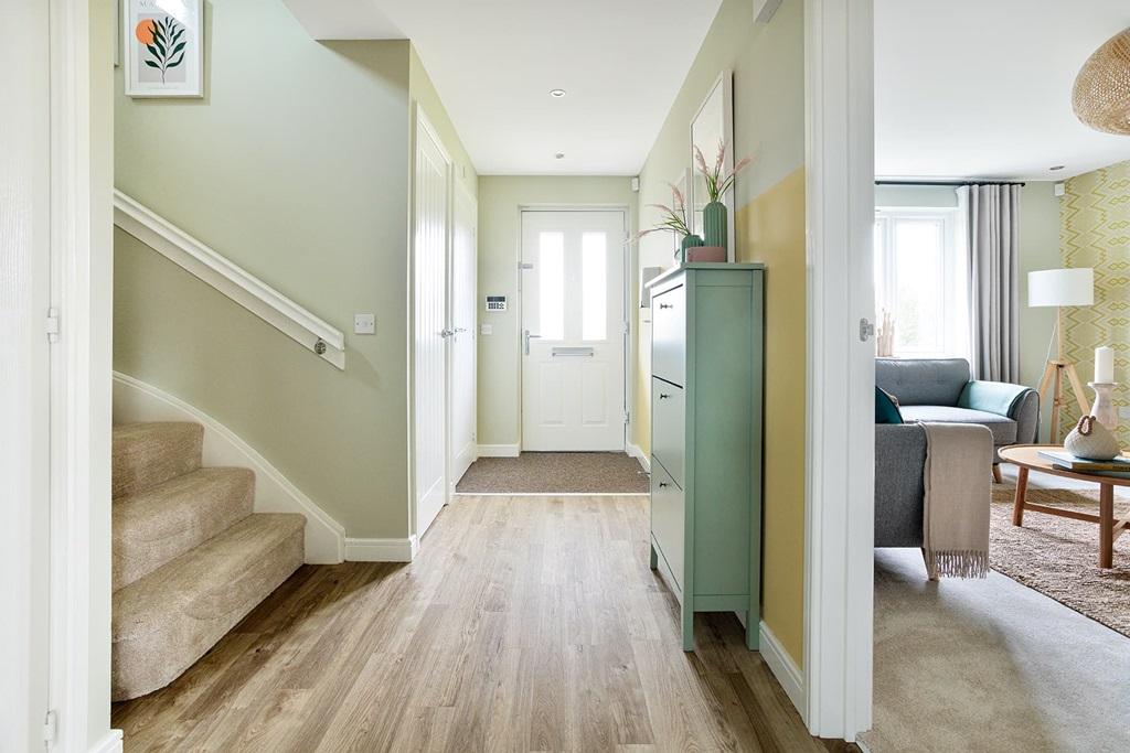 Bright hallway with under stair storage