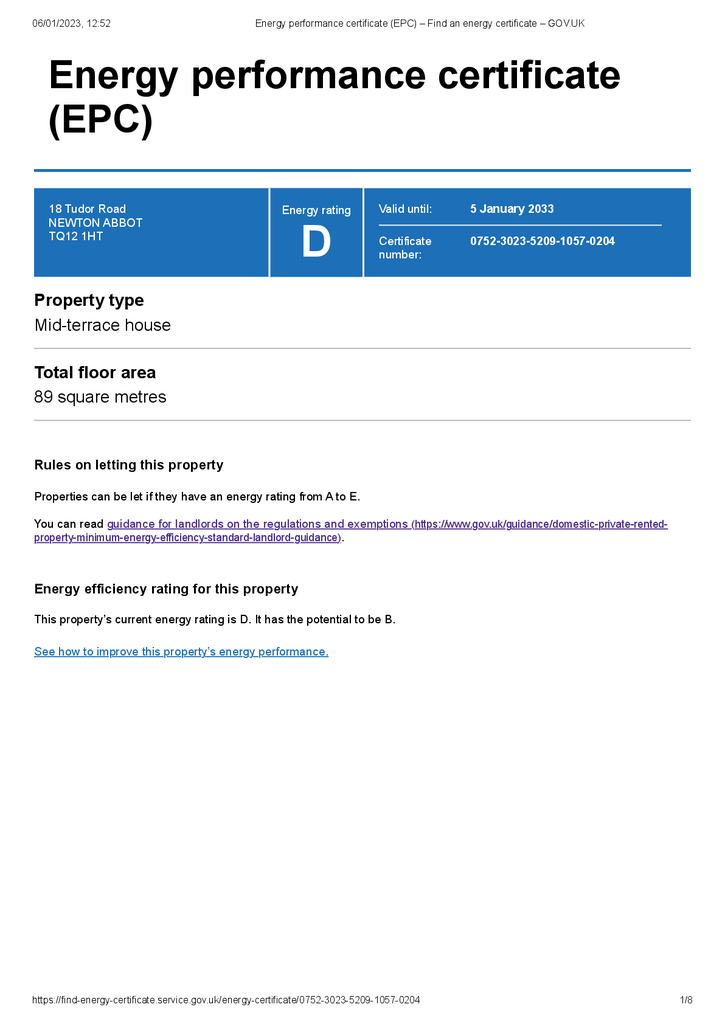 Energy performance certificate (EPC) – Find an ene