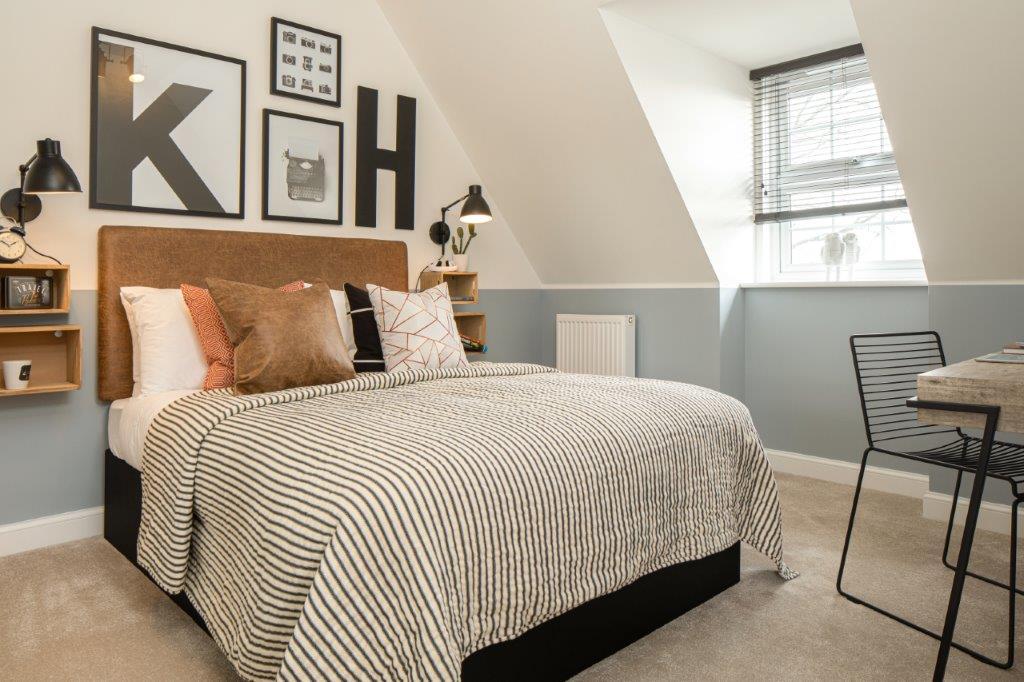 Blue themed Hertford double bedroom