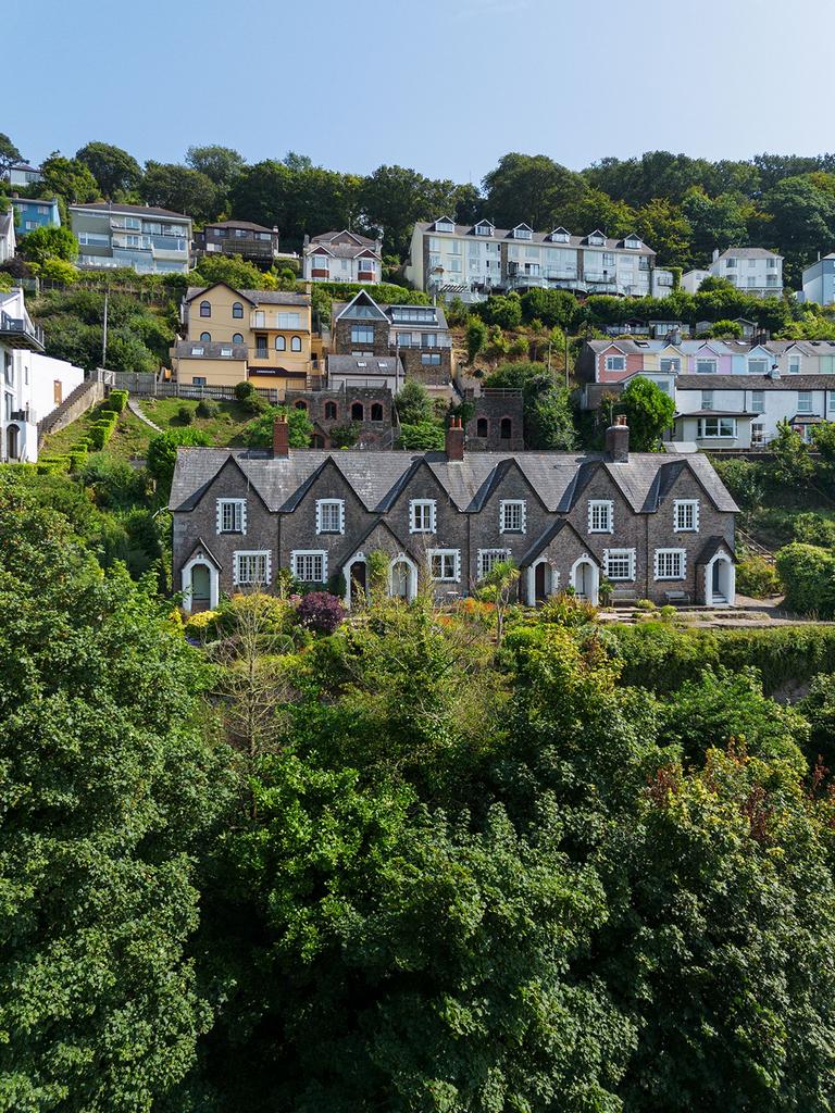 Coastguard Cottage by drone