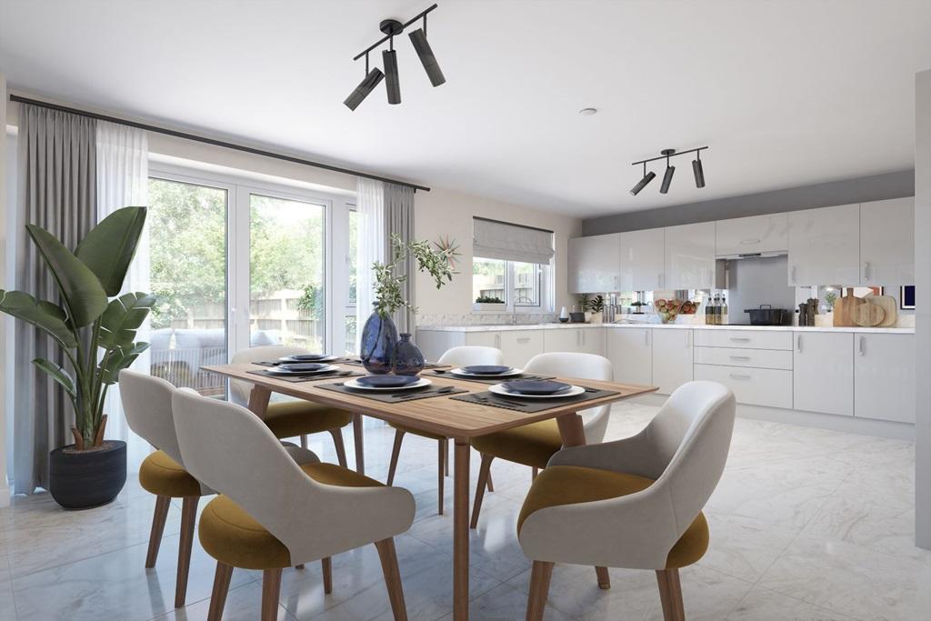 A beautifully spacious modern kitchen