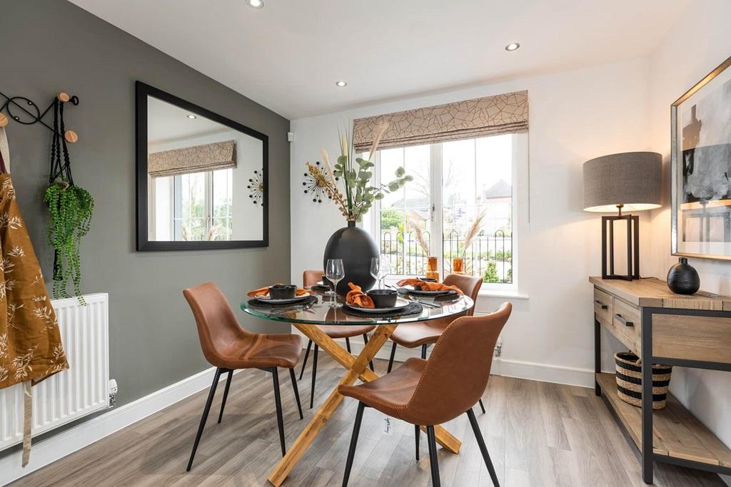 The dining area provides space for the family...