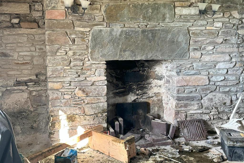 Exposed fireplace