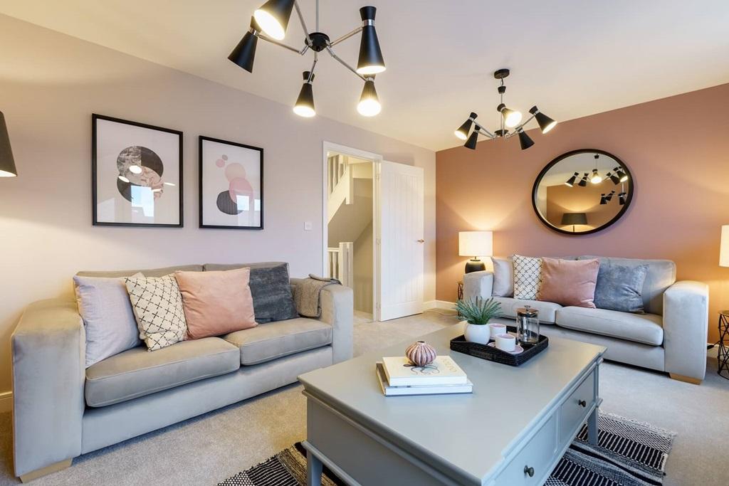 The first floor living room features a Juliet...