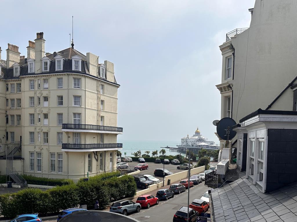 View of seafront and Eastbourne from balcony