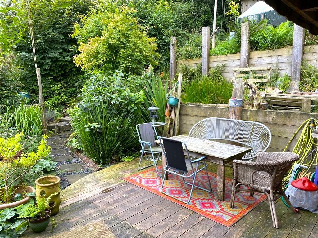 Decked Sitting Area Outside Cabin