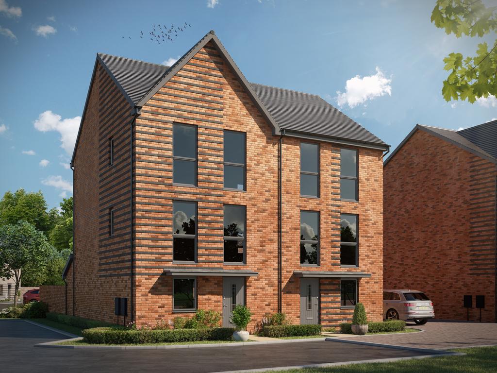 Outside view of The Hythie. 4 bed home. CGI.