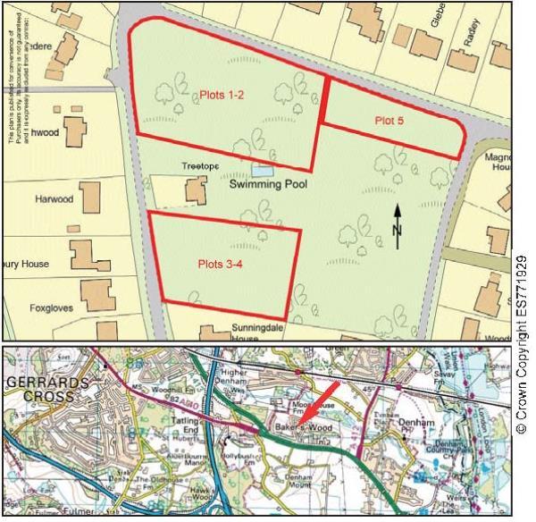 PLOTS 34 BAKERS WOOD, DENHAM, MIDDLESEX Land £65,000