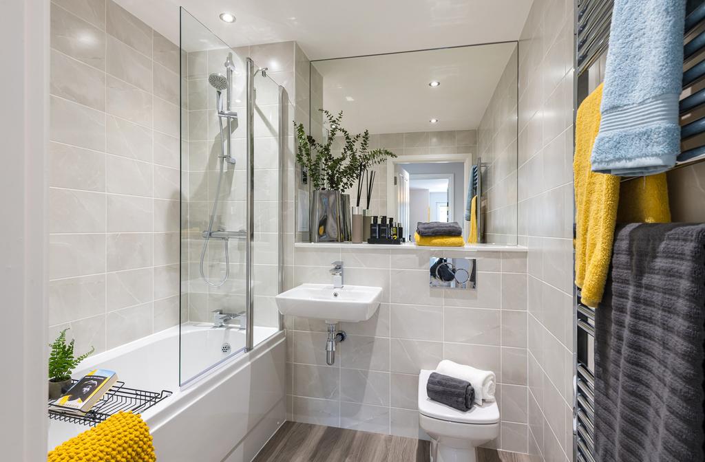 Bathroom in one bedroom apartment