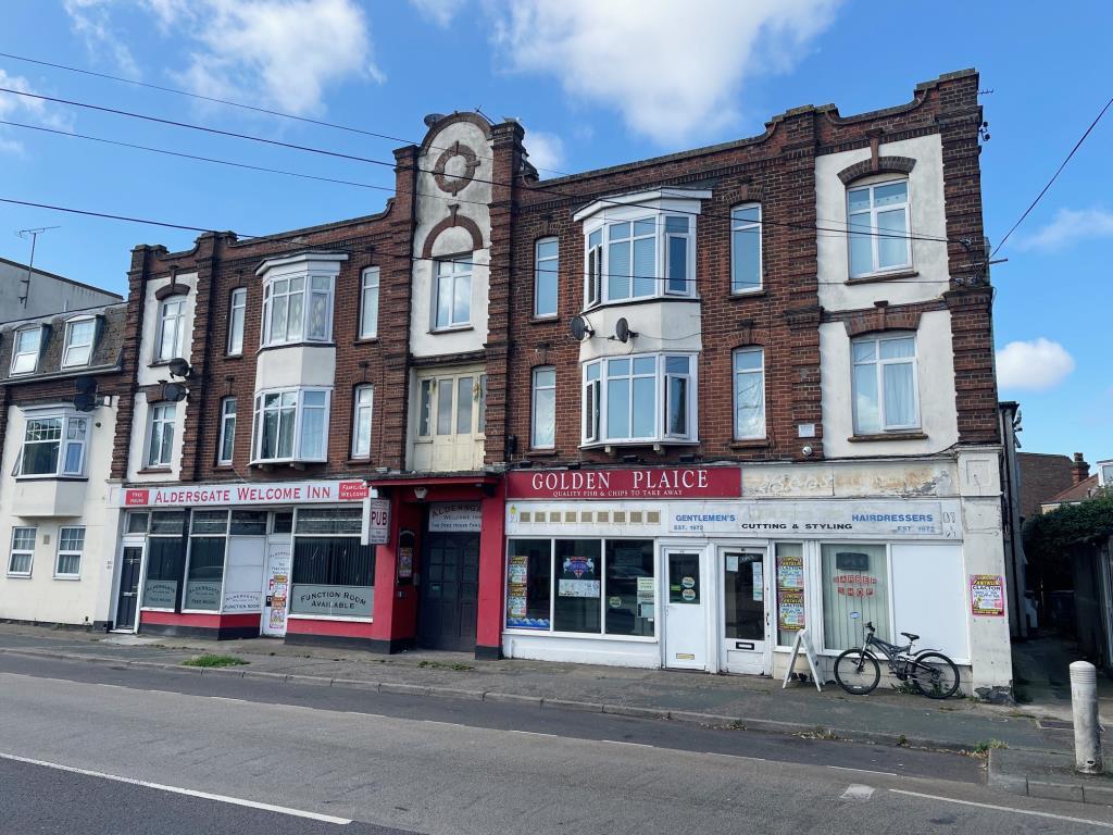 Front elevation of the unbroken freehold building