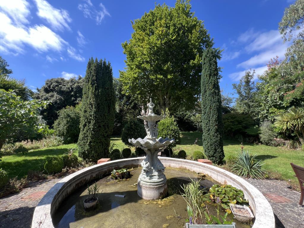View of fountain and gardens