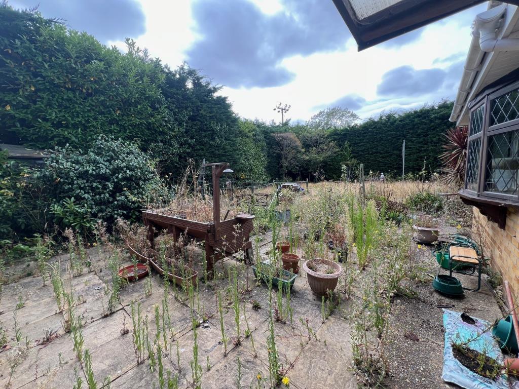 Good sized rear garden with patio area and lawn ar