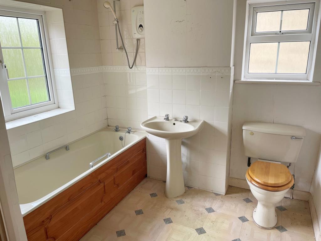 Bathroom with sink and WC with coloured suite