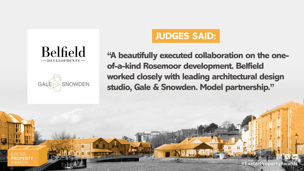 Judges at The Exeter Property Awards said: