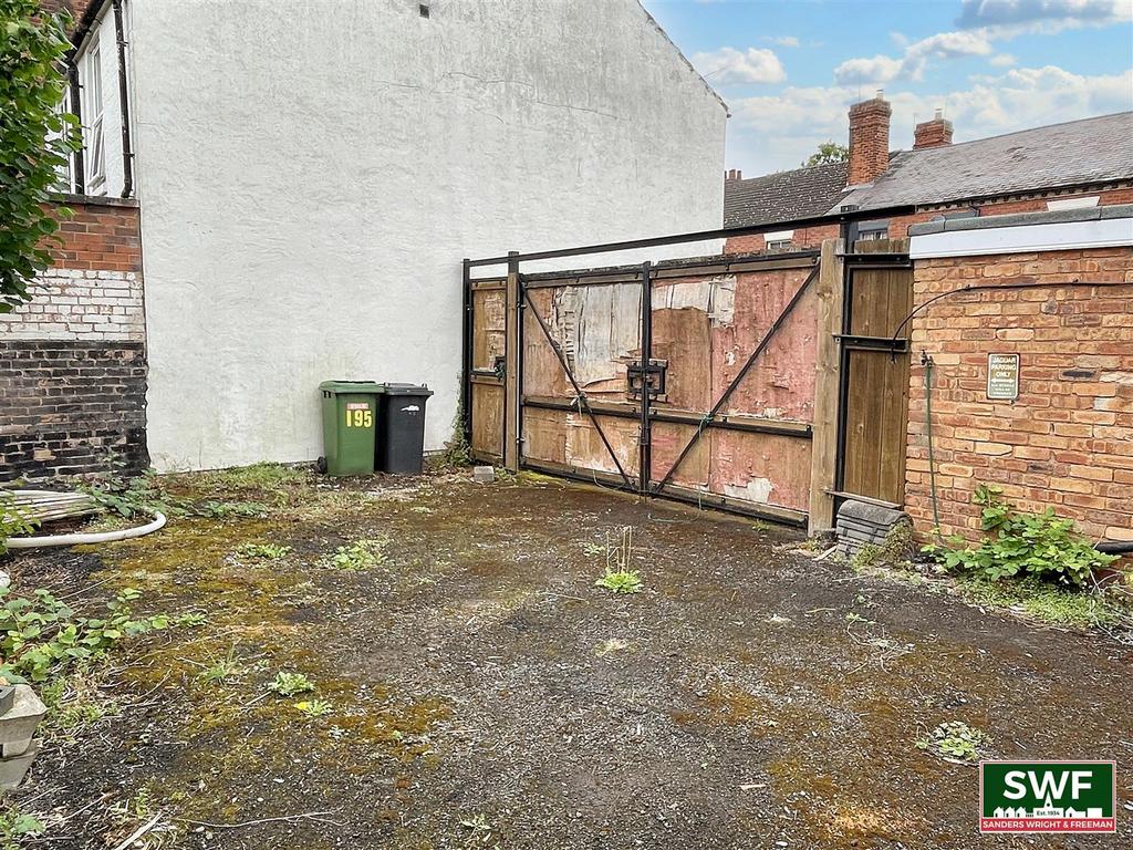 Double garage and driveway