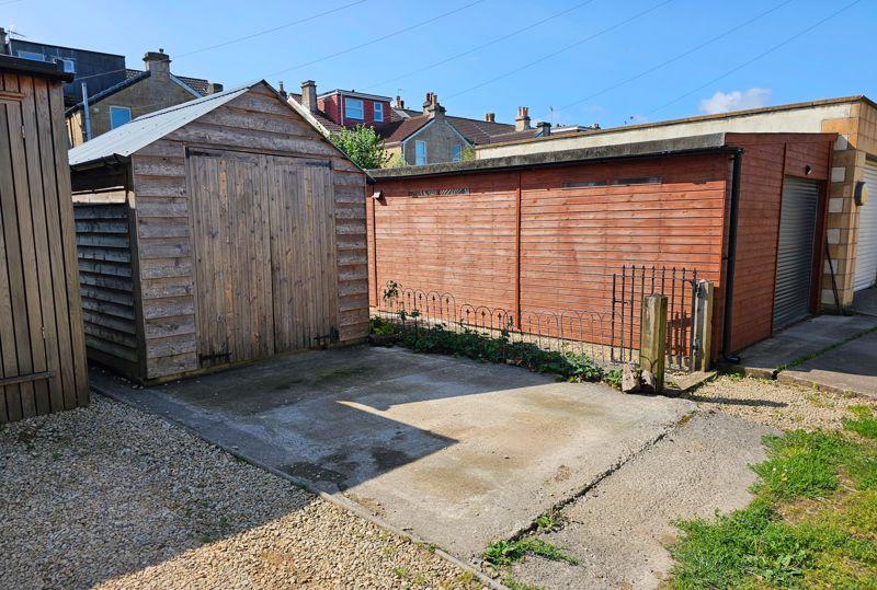 Shed and driveway