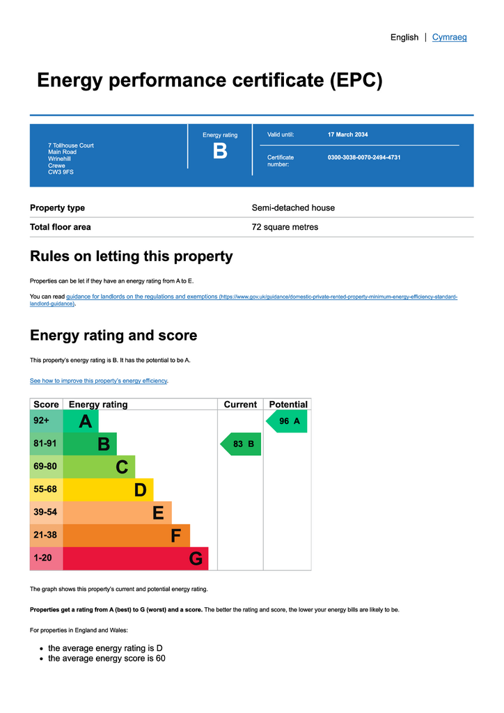 7 Tollhouse Court EPC