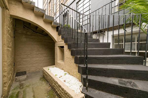 Stairs down to flat