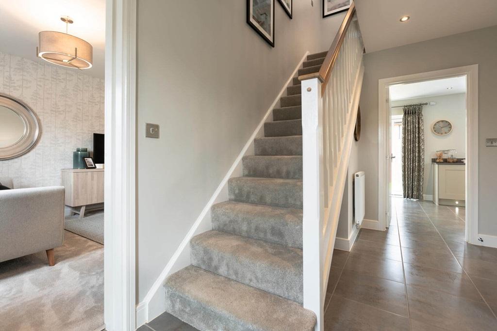 Bright hallway with under stair storage