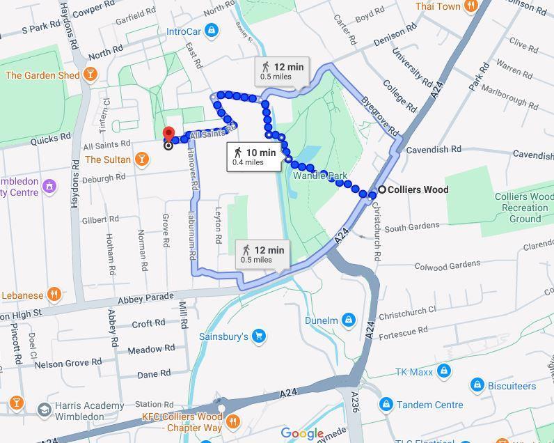 Map to Colliers Wood tube.JPG