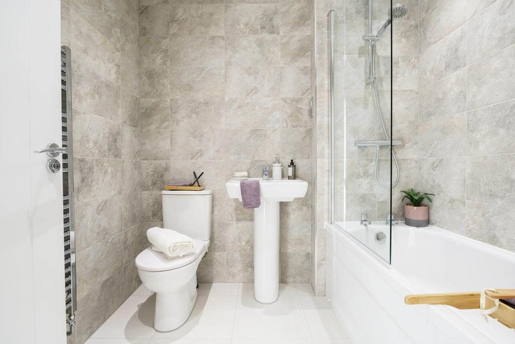 A family bathroom completes the home