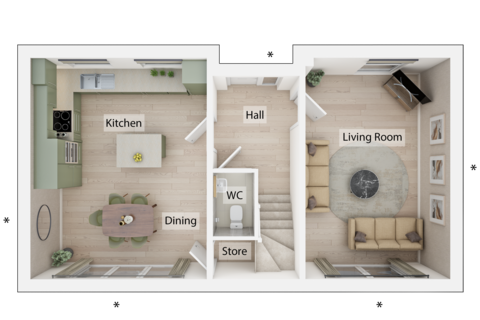 3 bedroom semi-detached house for sale, Plot 24, The Dallington at Grayling Gate, Charles Church at Grayling Gate, BN8