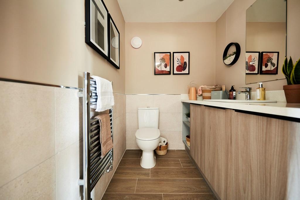 A handy guest cloakroom, with cupboard space...