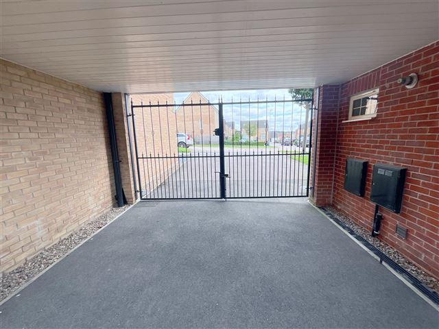 Gated entrance to parking