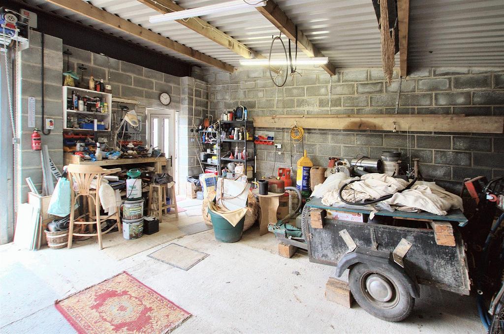 Inside detached double garage