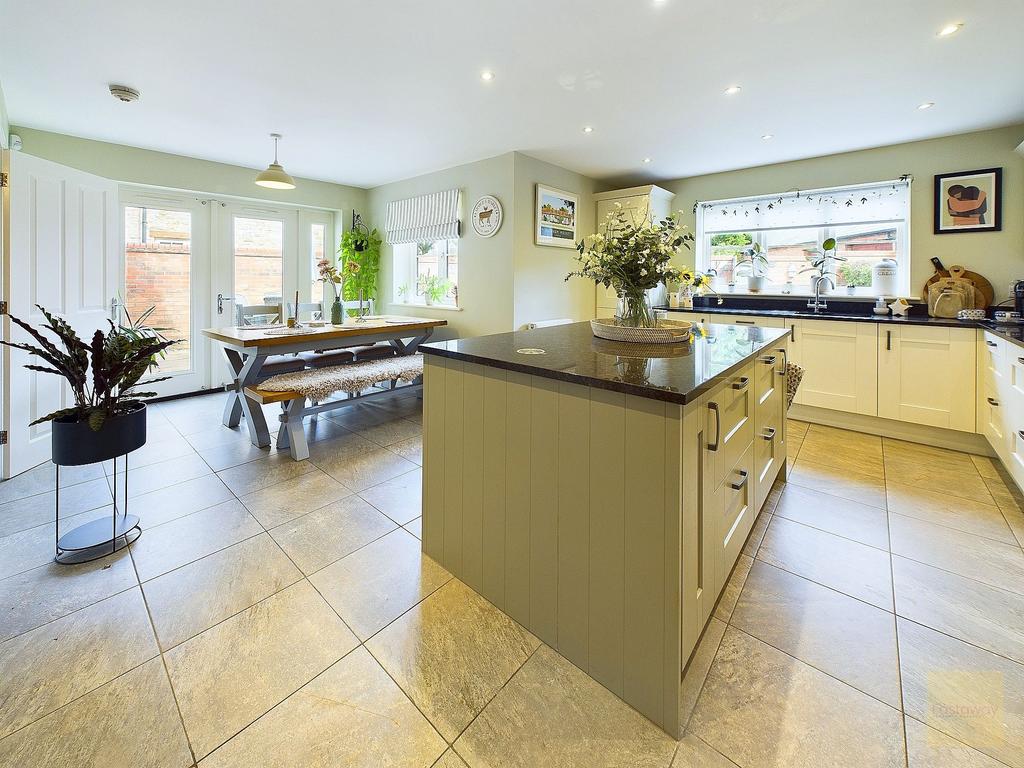 Kitchen with view towards dining area