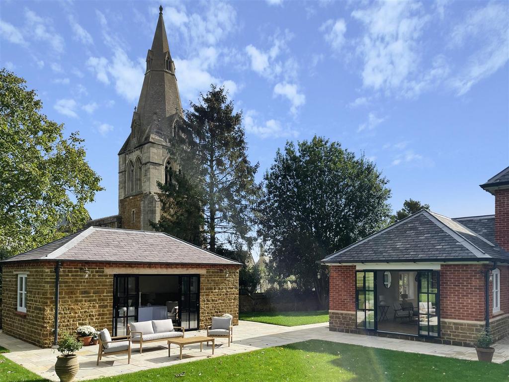 Party Barn and church views