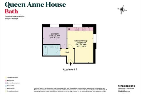 2 bedroom flat for sale, Apartment 4, Queen Anne House, Charlotte Street, Bath, Somerset, BA1