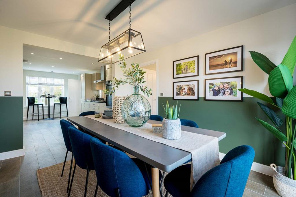 Dining area leads through to the kitchen