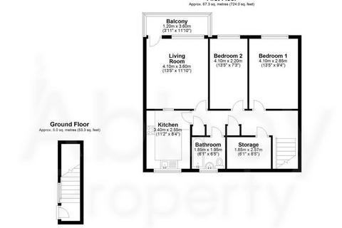 2 bedroom flat to rent, Lullington Close, Wigmore, LU2 8QY