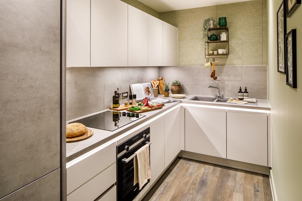 Each kitchen includes integrated appliances &...