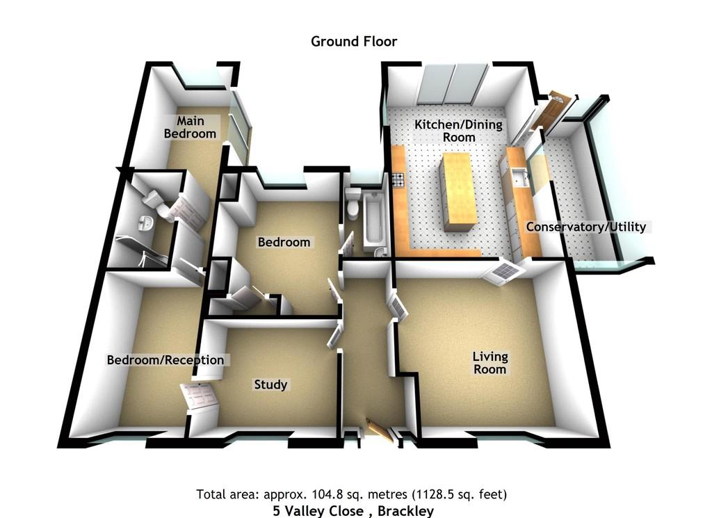 5 Valley Close, Brackley 3d