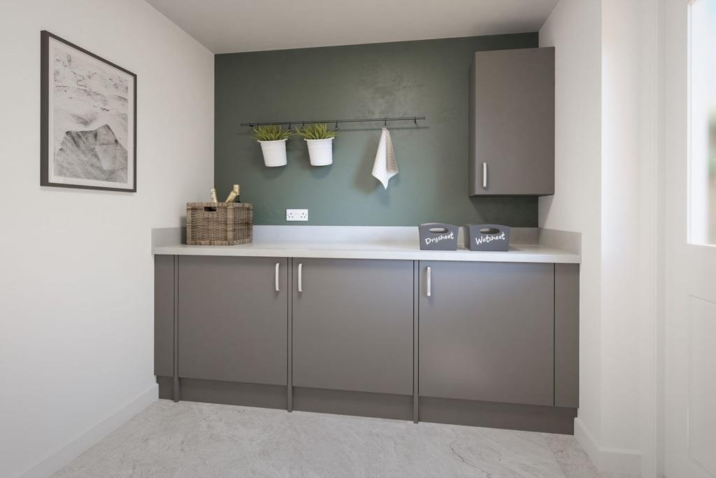 A separate utility room for laundry or muddy shoes