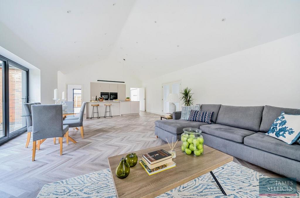 Open plan kitchen, family/dining room