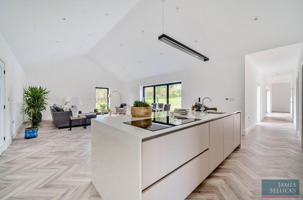 Open plan kitchen, family/dining room