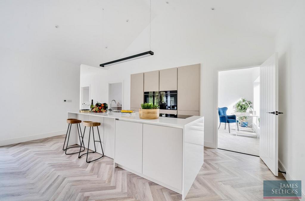 Open plan kitchen, family/dining room