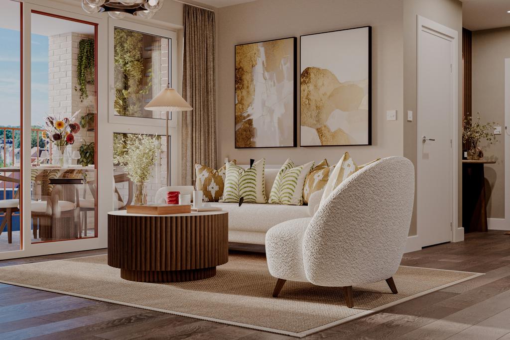 Image showing lounge area with windows leading...