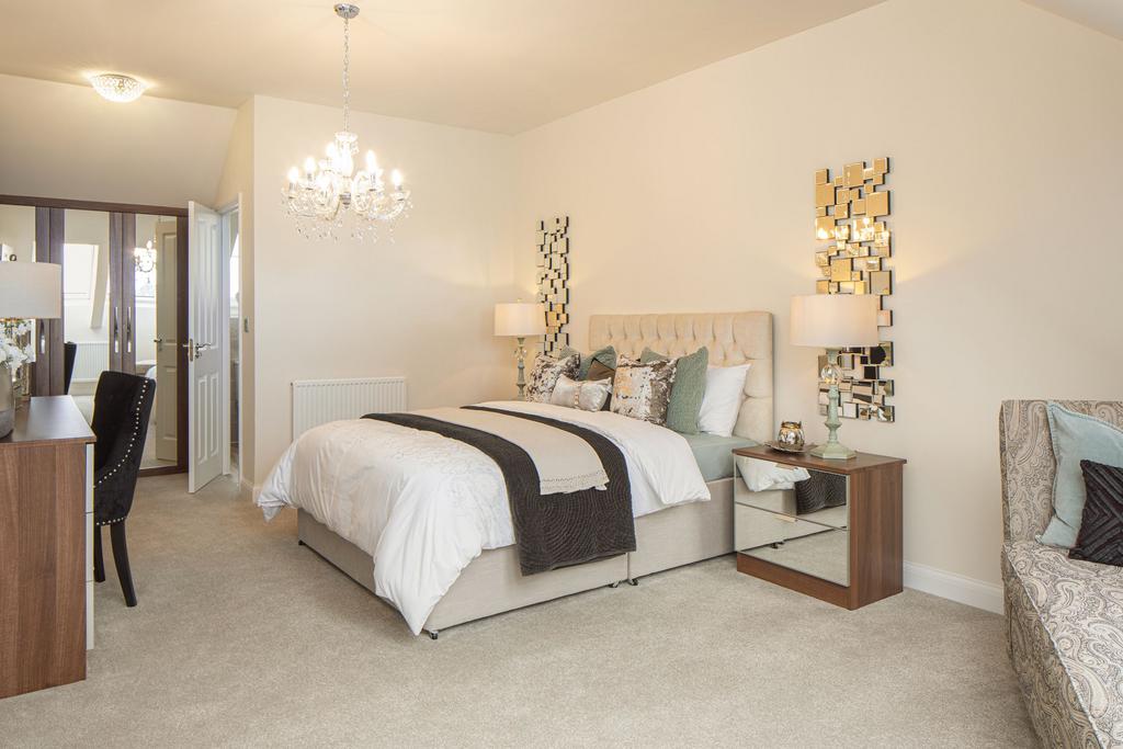 En suite main bedroom in the Woodcote 4 bedroom...