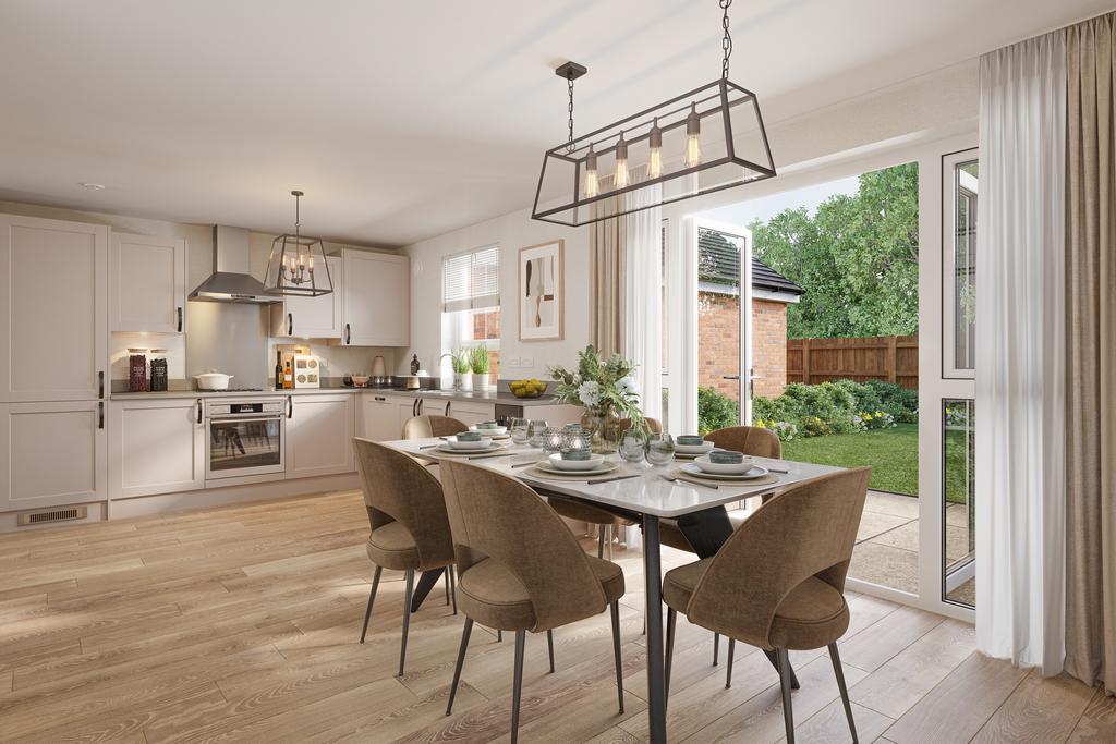 Kitchen and dining room in the 4 bedroom...