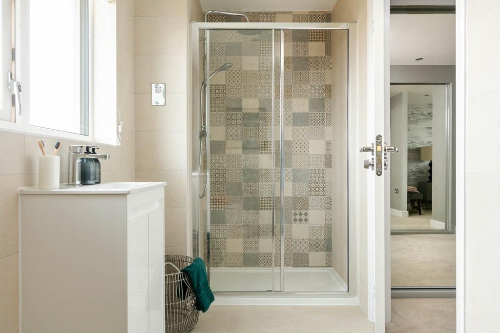 A spacious en suite shower room