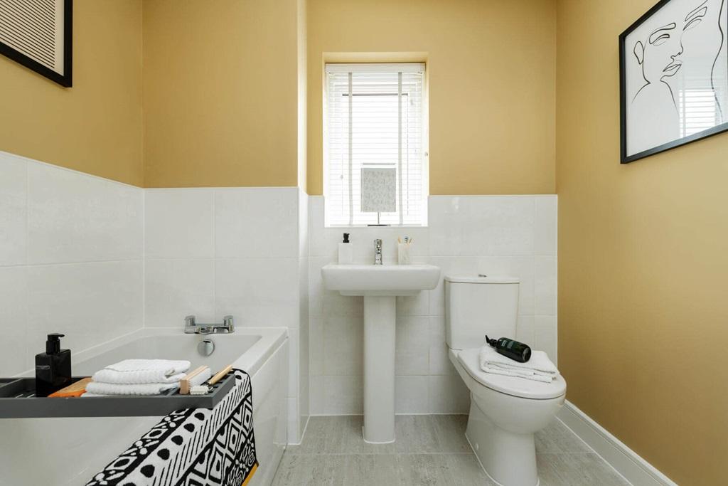 A family bathroom completes the first floor