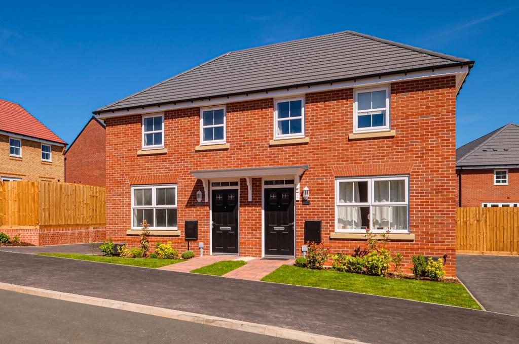 Semi detached orange brick Archford houses