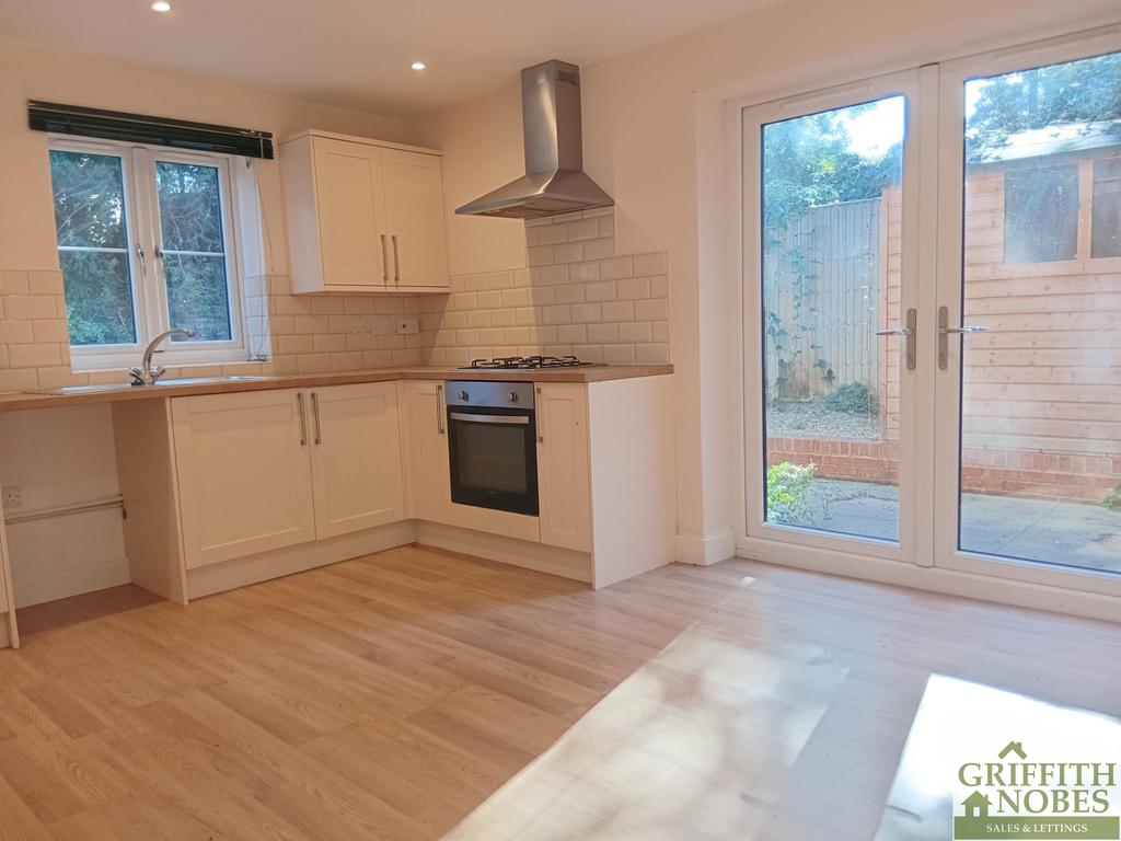 Kitchen area and patio doors