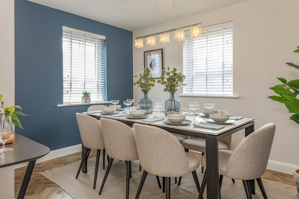 Separate dining room in the Alderney 4 bedroom...